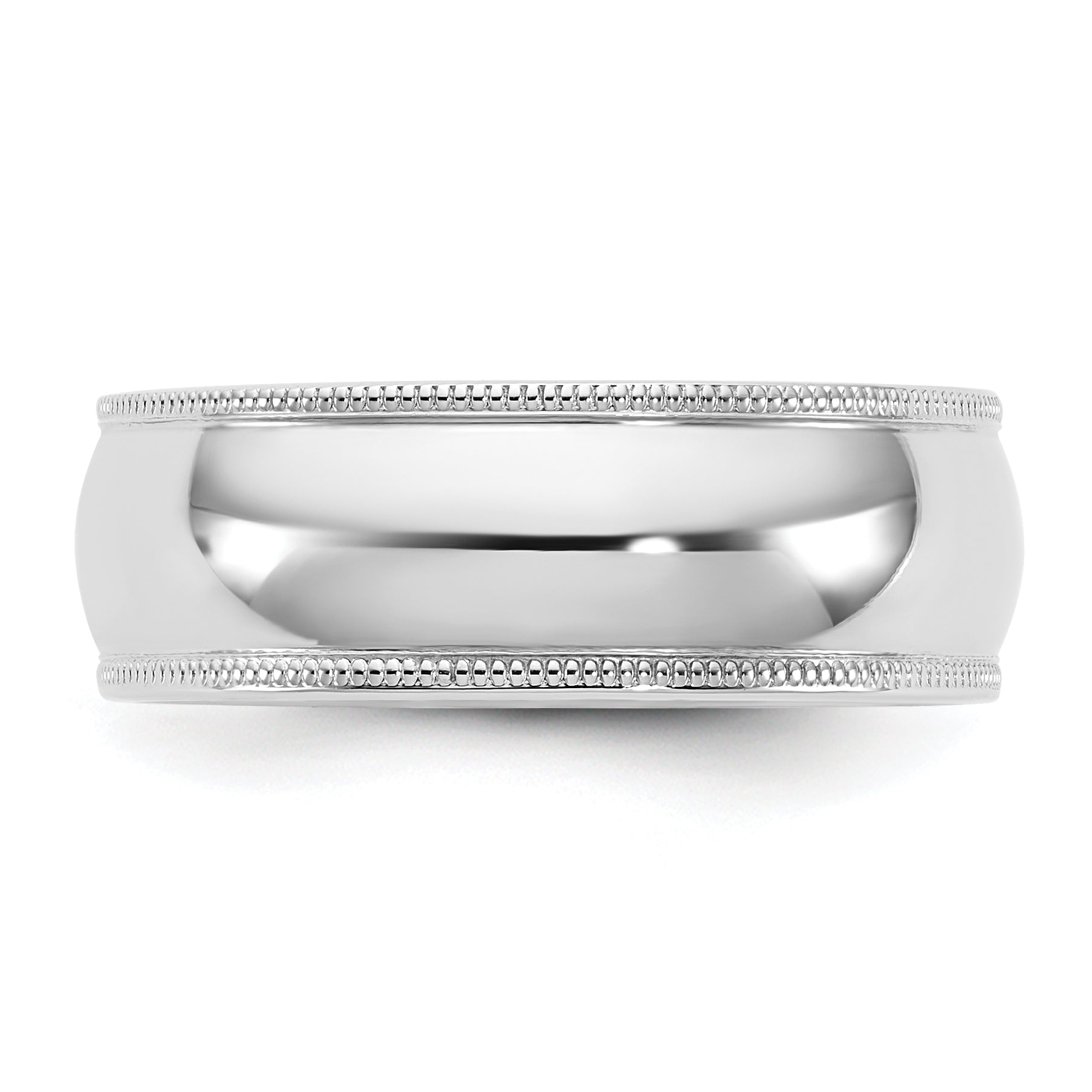 10K White Gold 10Kw 7mm Milgrain Comfort Fit Band Size 5