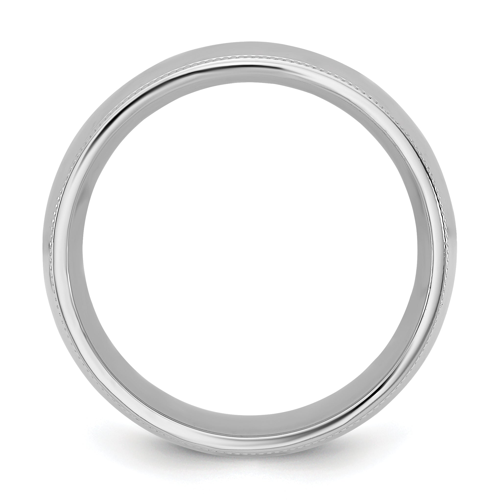 10K White Gold 10Kw 8mm Milgrain Comfort Fit Band Size 11