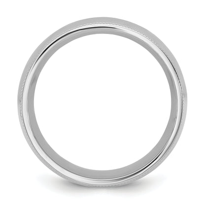 10K White Gold 10Kw 8mm Milgrain Comfort Fit Band Size 11