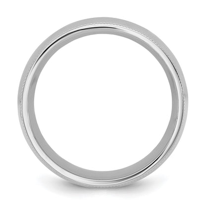10K White Gold 10Kw 8mm Milgrain Comfort Fit Band Size 11