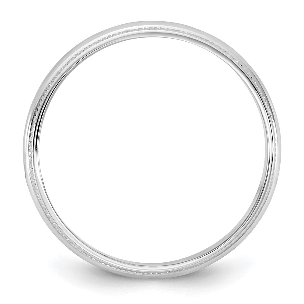 10K White Gold 10Kw 3.5mm Lightweight Milgrain Half Round Band Size 11.5