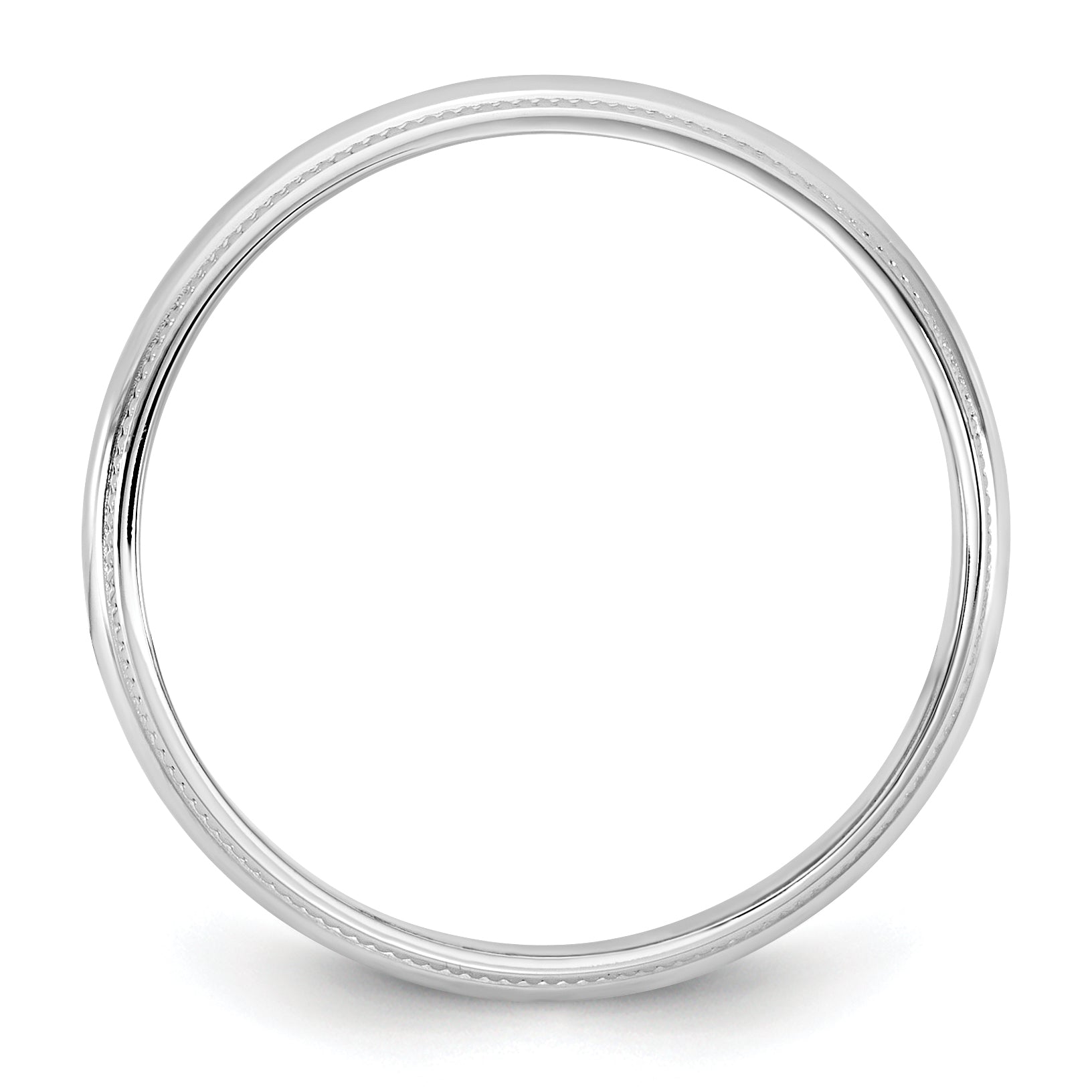 10K White Gold 10Kw 3.5mm Ltw Milgrain Half Round Band Size 10.5