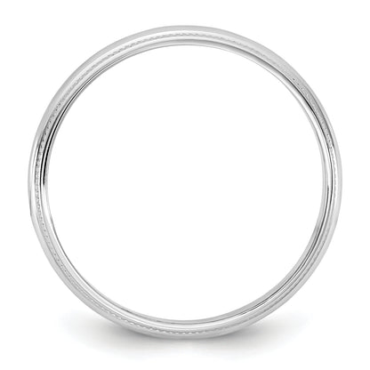 10K White Gold 10Kw 3.5mm Ltw Milgrain Half Round Band Size 10.5
