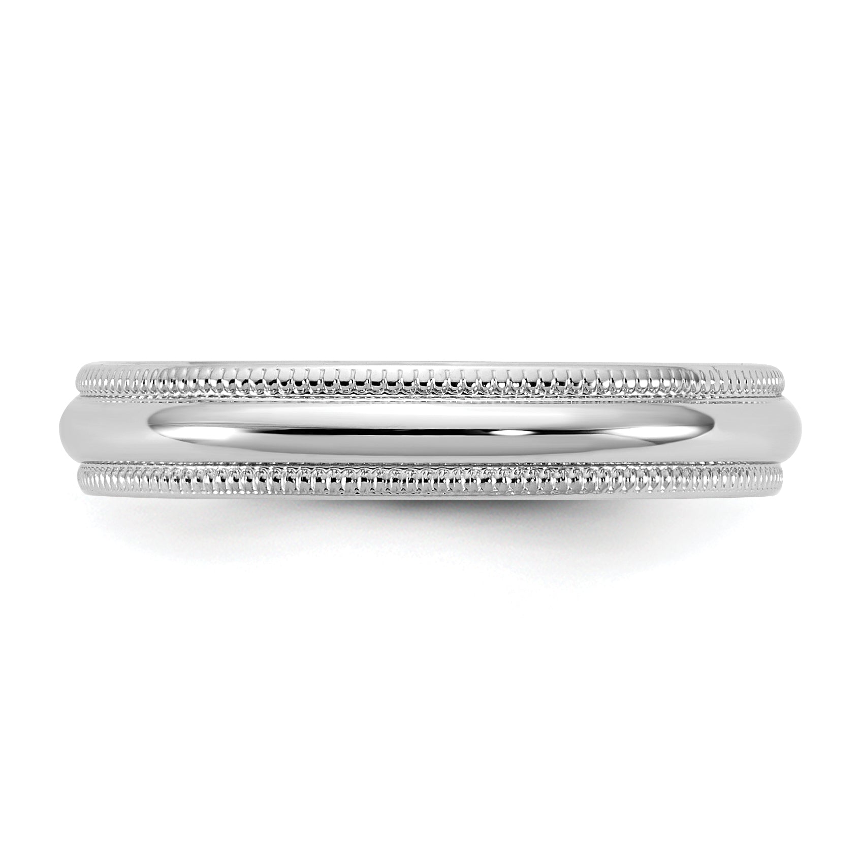 10K White Gold 10Kw 3.5mm Ltw Milgrain Half Round Band Size 10.5