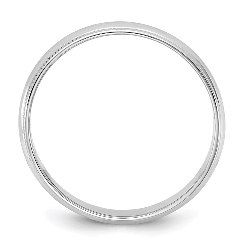 10K White Gold 10Kw 4.5mm Lightweight Milgrain Half Round Band Size 11