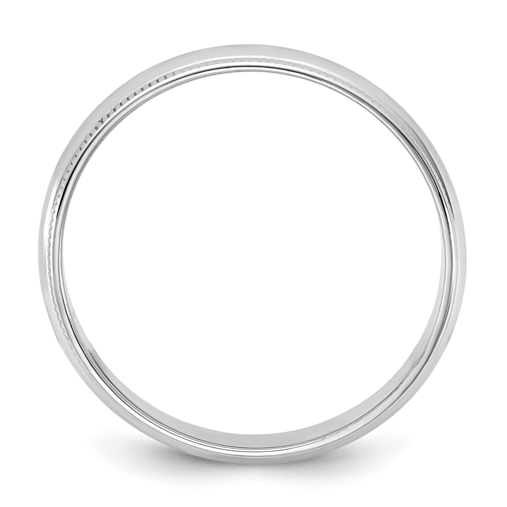 10K White Gold 10Kw 4.5mm Ltw Milgrain Half Round Band Size 13.5