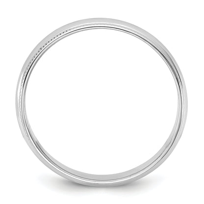 10K White Gold 10Kw 4.5mm Ltw Milgrain Half Round Band Size 13.5