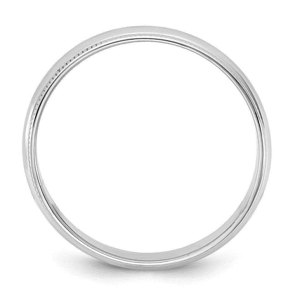 10K White Gold 10Kw 4.5mm Lightweight Milgrain Half Round Band Size 14