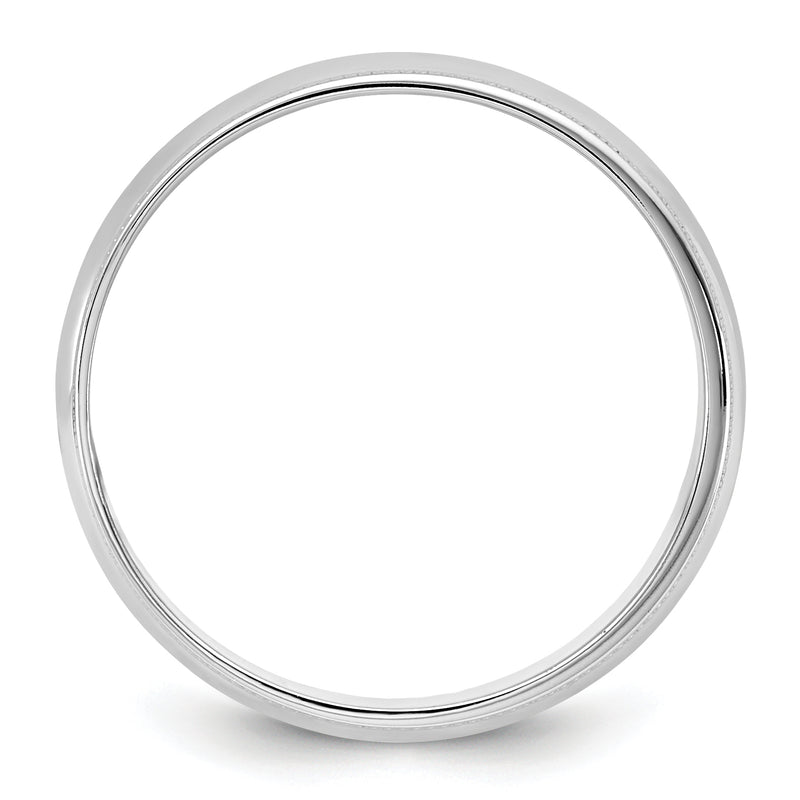 10K White Gold 10Kw 5.5mm Lightweight Milgrain Half Round Band Size 10.5