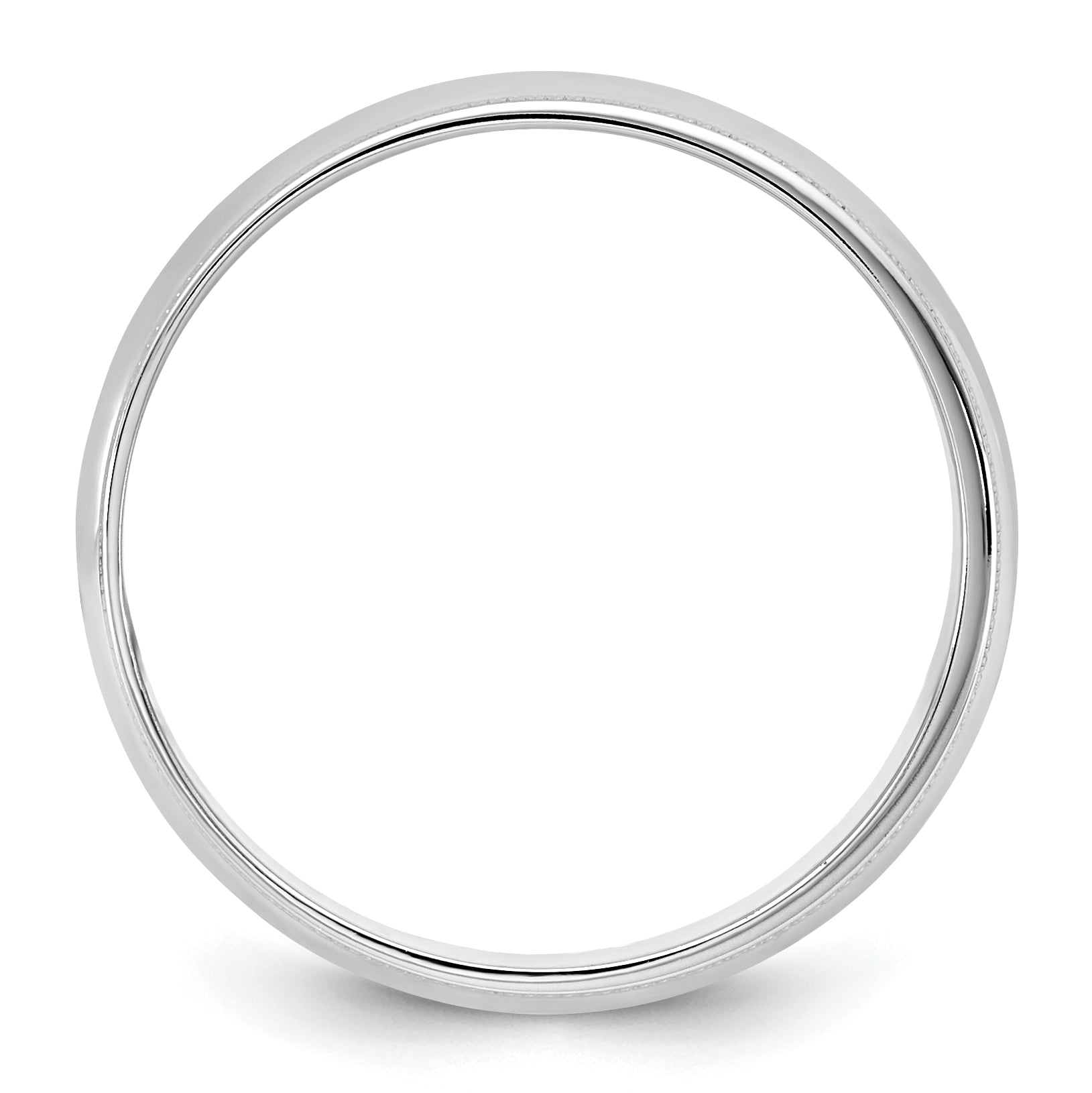 10K White Gold 10Kw 5.5mm Ltw Milgrain Half Round Band Size 8