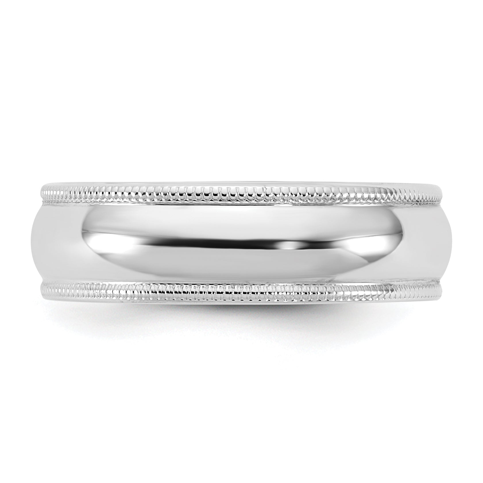 10K White Gold 10Kw 5.5mm Ltw Milgrain Half Round Band Size 8