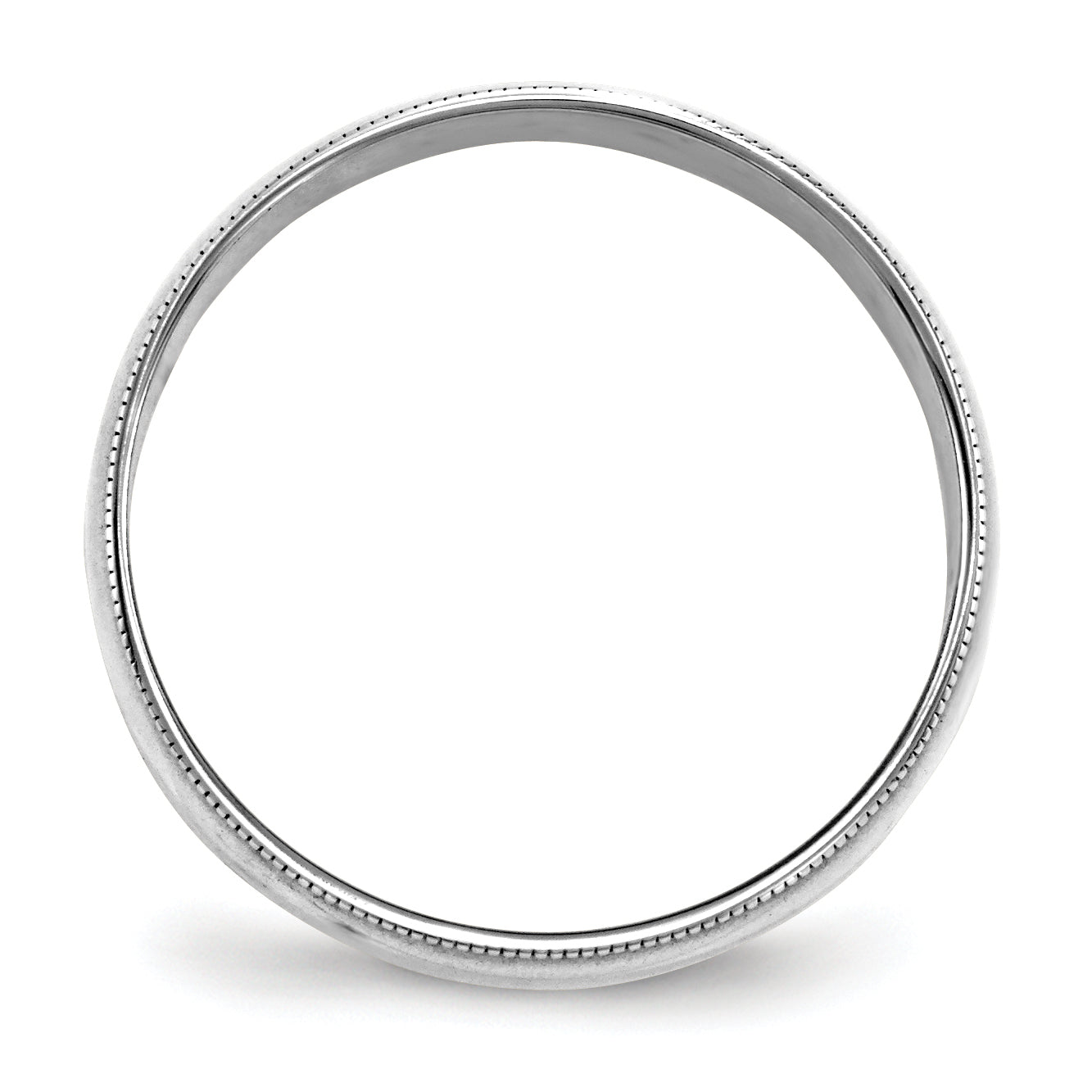 Solid 14K White Gold 6mm Light Weight Milgrain Half Round Men's/Women's Wedding Band Ring Size 6