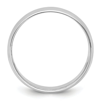 10K White Gold 10Kw 6.5mm Ltw Milgrain Half Round Band Size 7
