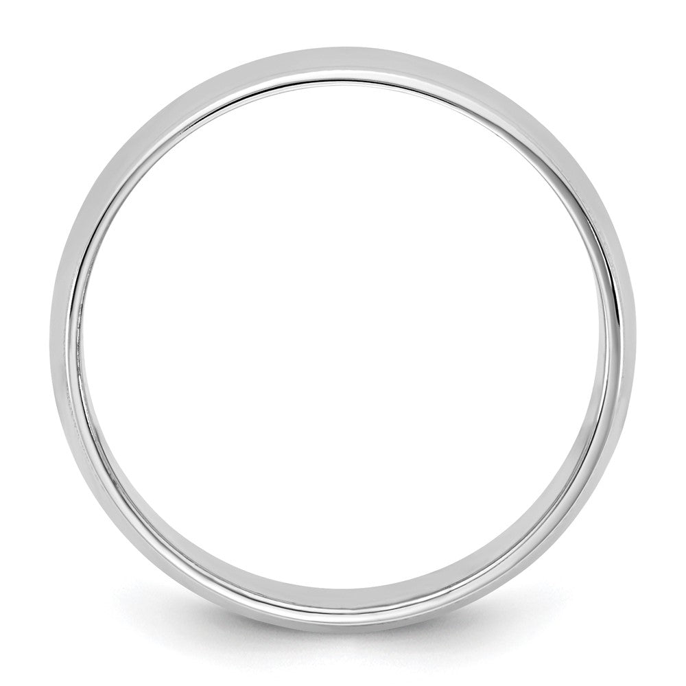 10K White Gold 10Kw 6.5mm Lightweight Milgrain Half Round Band Size 4.5