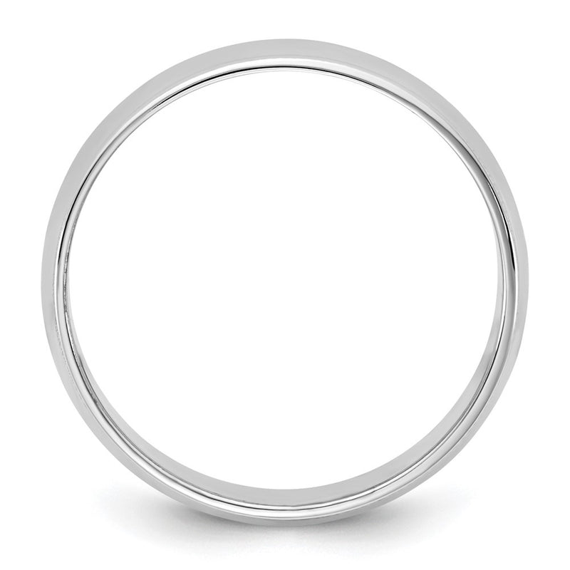 10K White Gold 10Kw 6.5mm Lightweight Milgrain Half Round Band Size 7