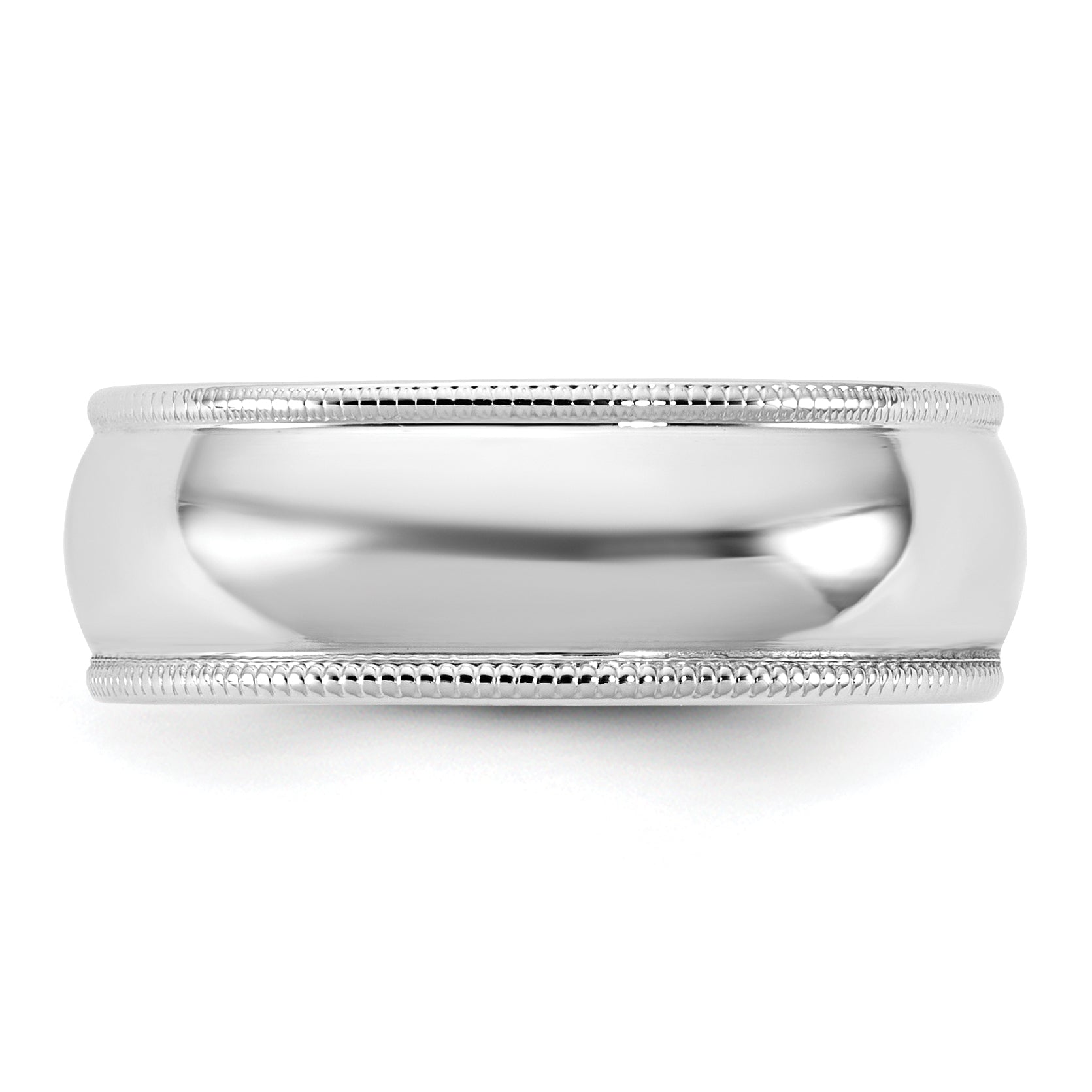 10K White Gold 10Kw 6.5mm Ltw Milgrain Half Round Band Size 7