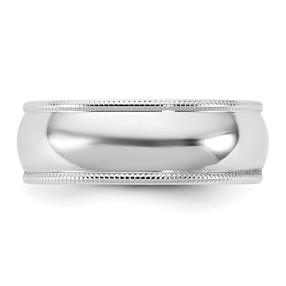 10K White Gold 10Kw 6.5mm Lightweight Milgrain Half Round Band Size 11