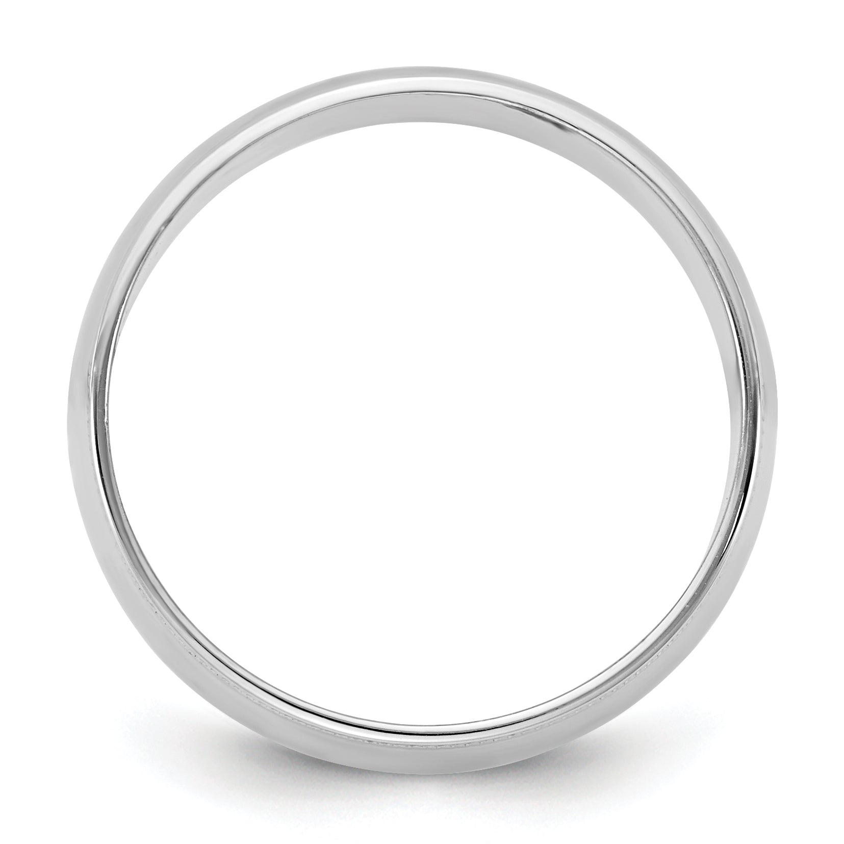10K White Gold 10Kw 7mm Ltw Milgrain Half Round Band Size 8.5