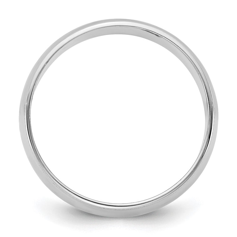 10K White Gold 10Kw 7mm Lightweight Milgrain Half Round Band Size 11