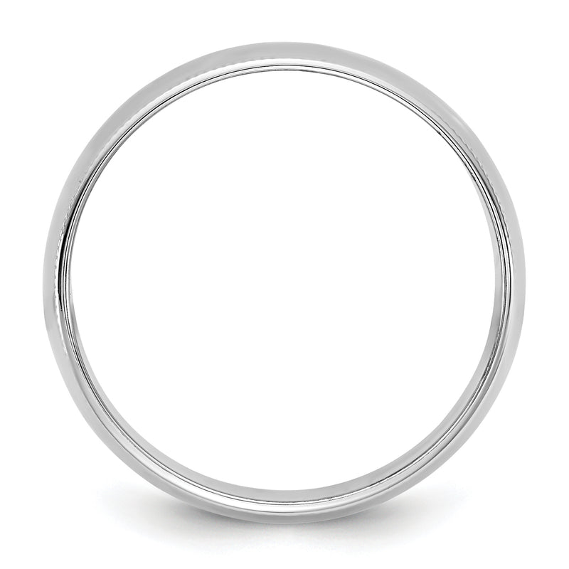 10K White Gold 10Kw 8mm Lightweight Milgrain Half Round Band Size 12