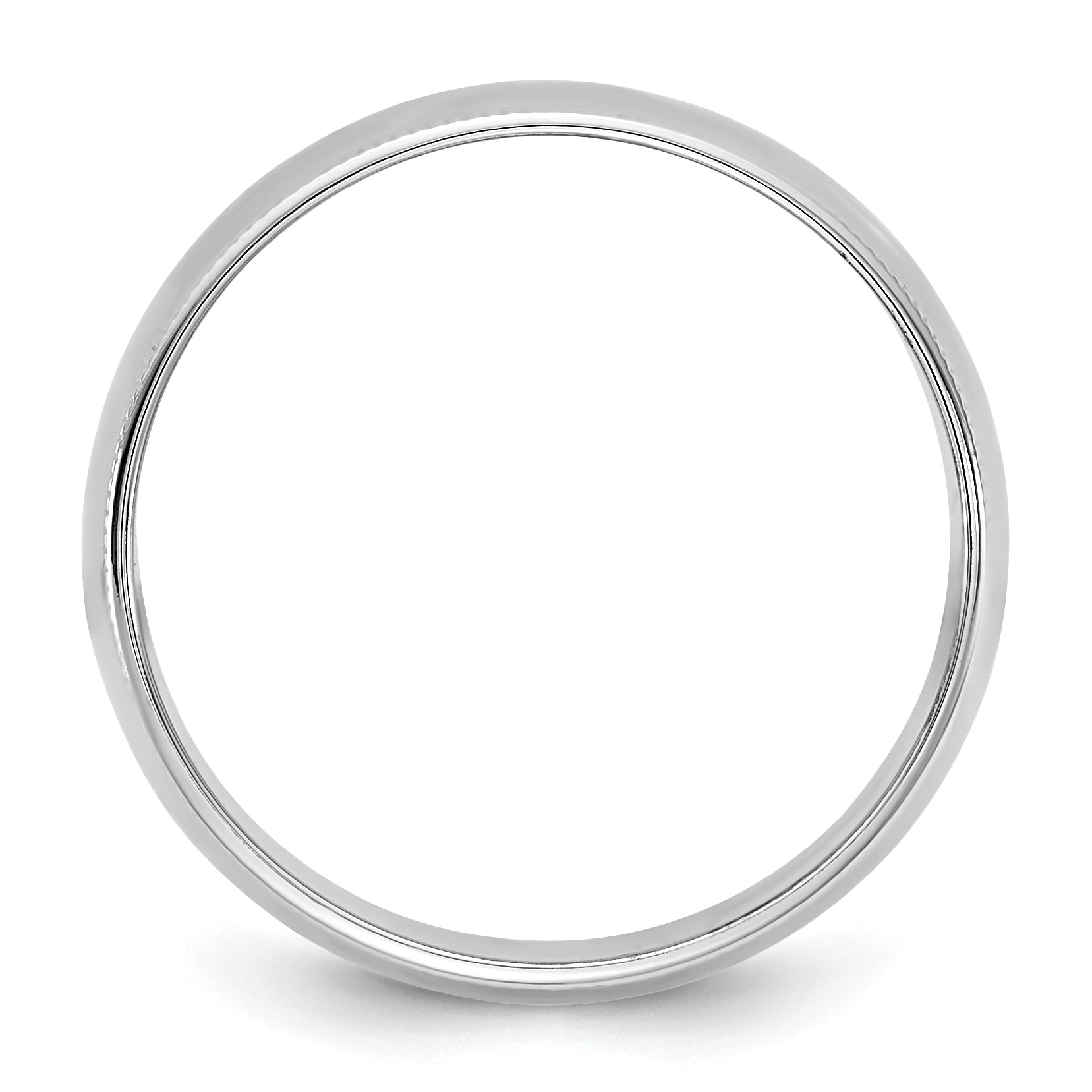 10K White Gold 10Kw 8mm Lightweight Milgrain Half Round Band Size 13.5