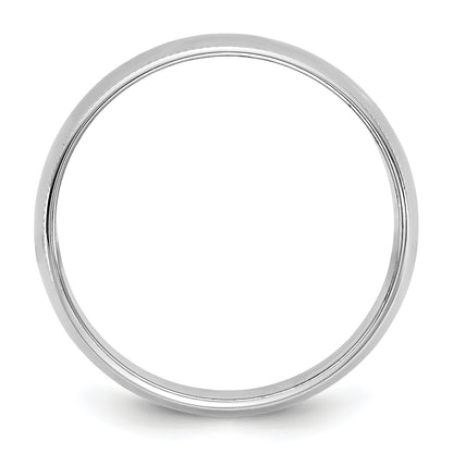10K White Gold 10Kw 8mm Lightweight Milgrain Half Round Band Size 13.5