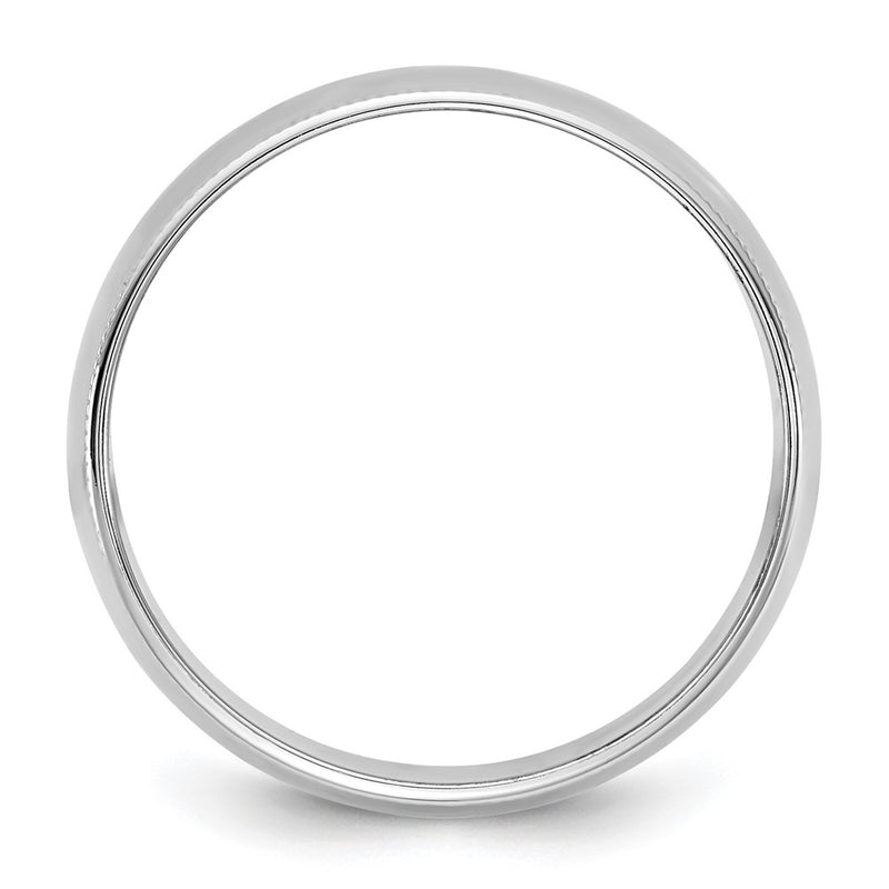 10K White Gold 10Kw 8mm Lightweight Milgrain Half Round Band Size 7