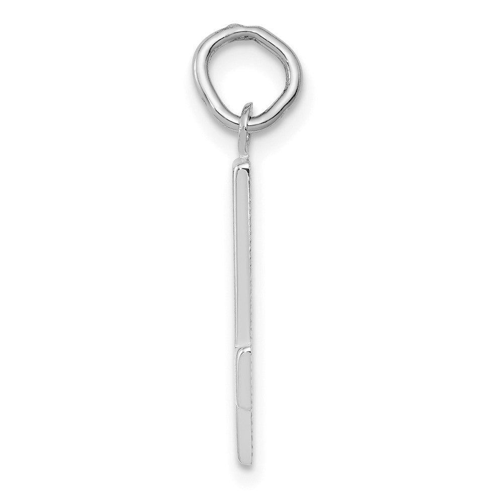 14k White Gold 14kw  Medium Polished Number 4 Charm