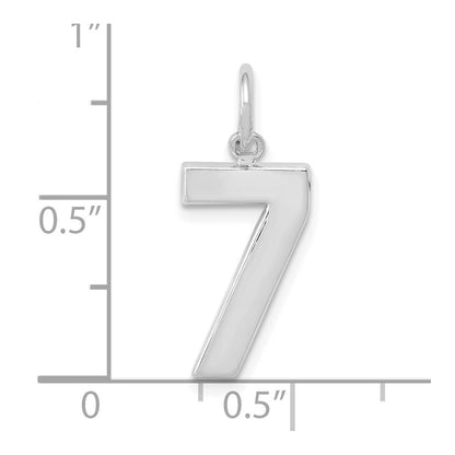 14k White Gold 14kw Medium Polished Number 7 Charm