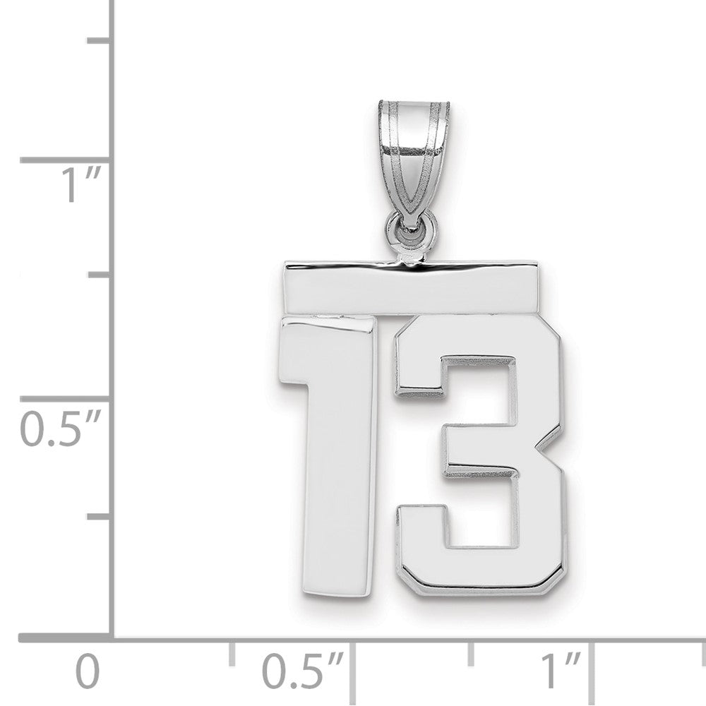 14k White Goldw Medium Polished Number 13 Charm