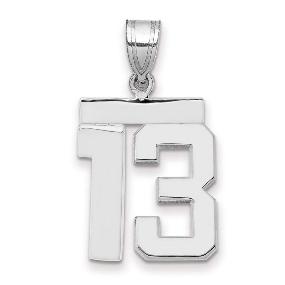 14k White Goldw Medium Polished Number 13 Charm