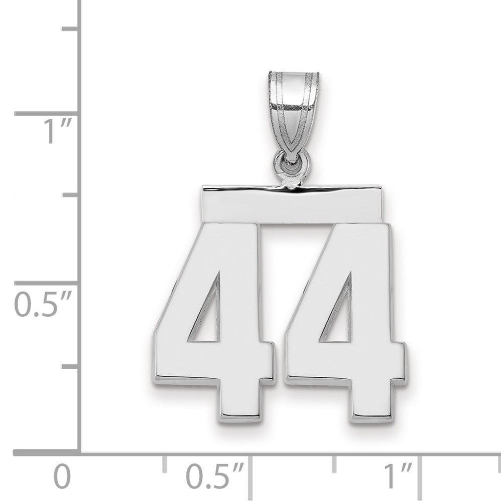14k White Goldw Medium Polished Number 44 Charm