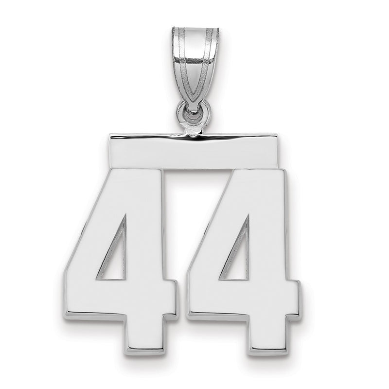 10K White Gold Medium Polished Number 44 Charm