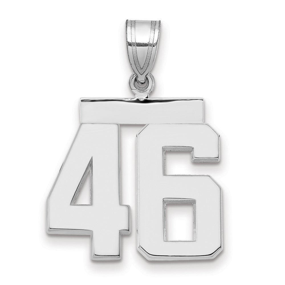 14k White Goldw Medium Polished Number 46 Charm