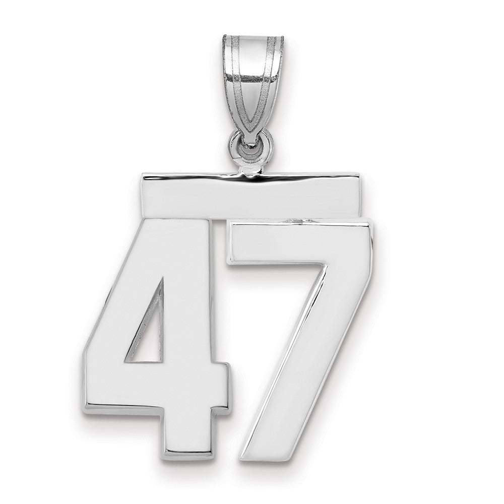 14k White Goldw Medium Polished Number 47 Charm
