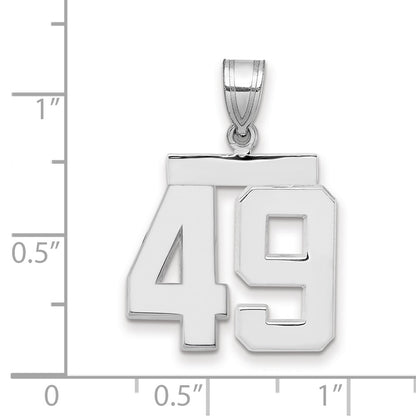 14k White Goldw Medium Polished Number 49 Charm