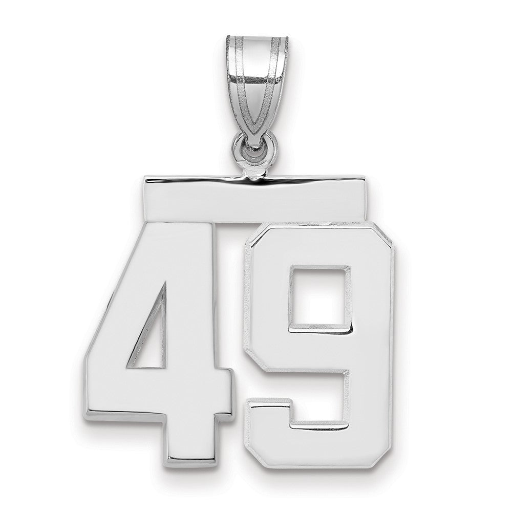 14k White Goldw Medium Polished Number 49 Charm