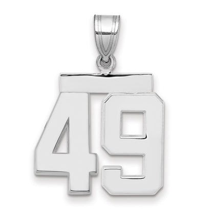 14k White Goldw Medium Polished Number 49 Charm
