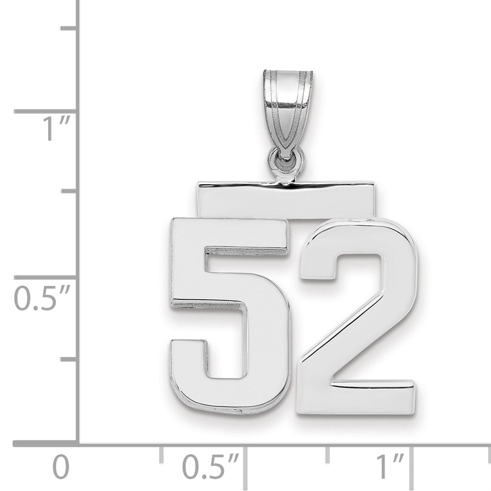 14k White Goldw Medium Polished Number 52 Charm