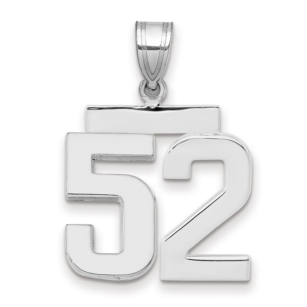 14k White Goldw Medium Polished Number 52 Charm