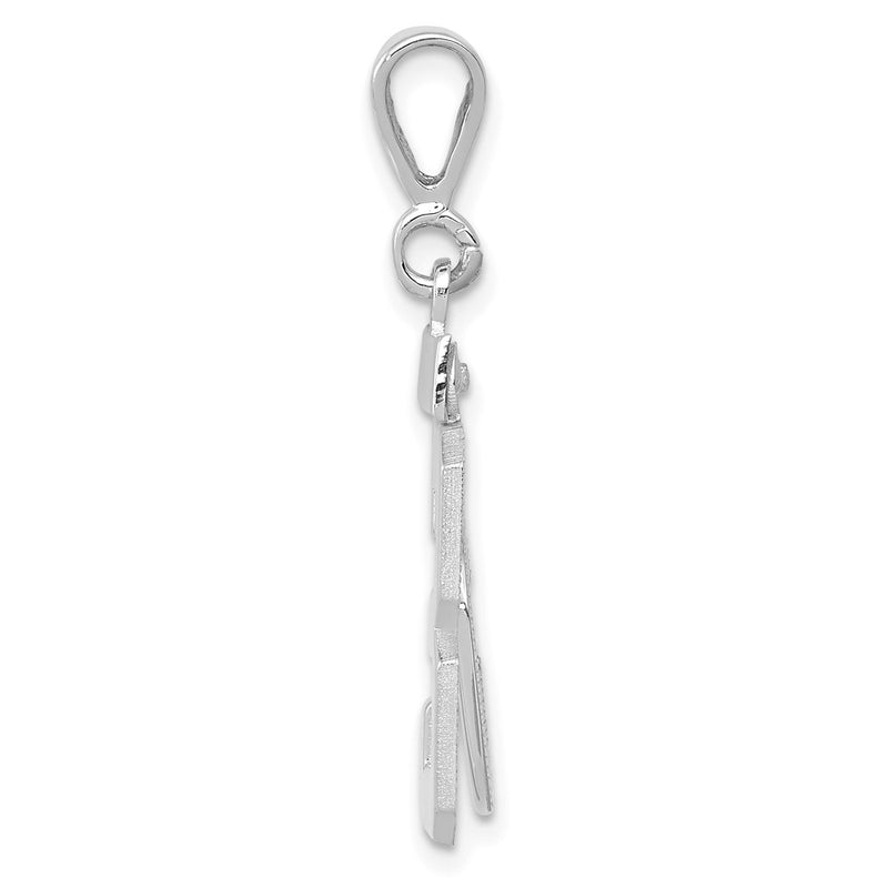 14k White Goldw Medium Polished Number 53 Charm