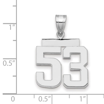 14k White Goldw Medium Polished Number 53 Charm