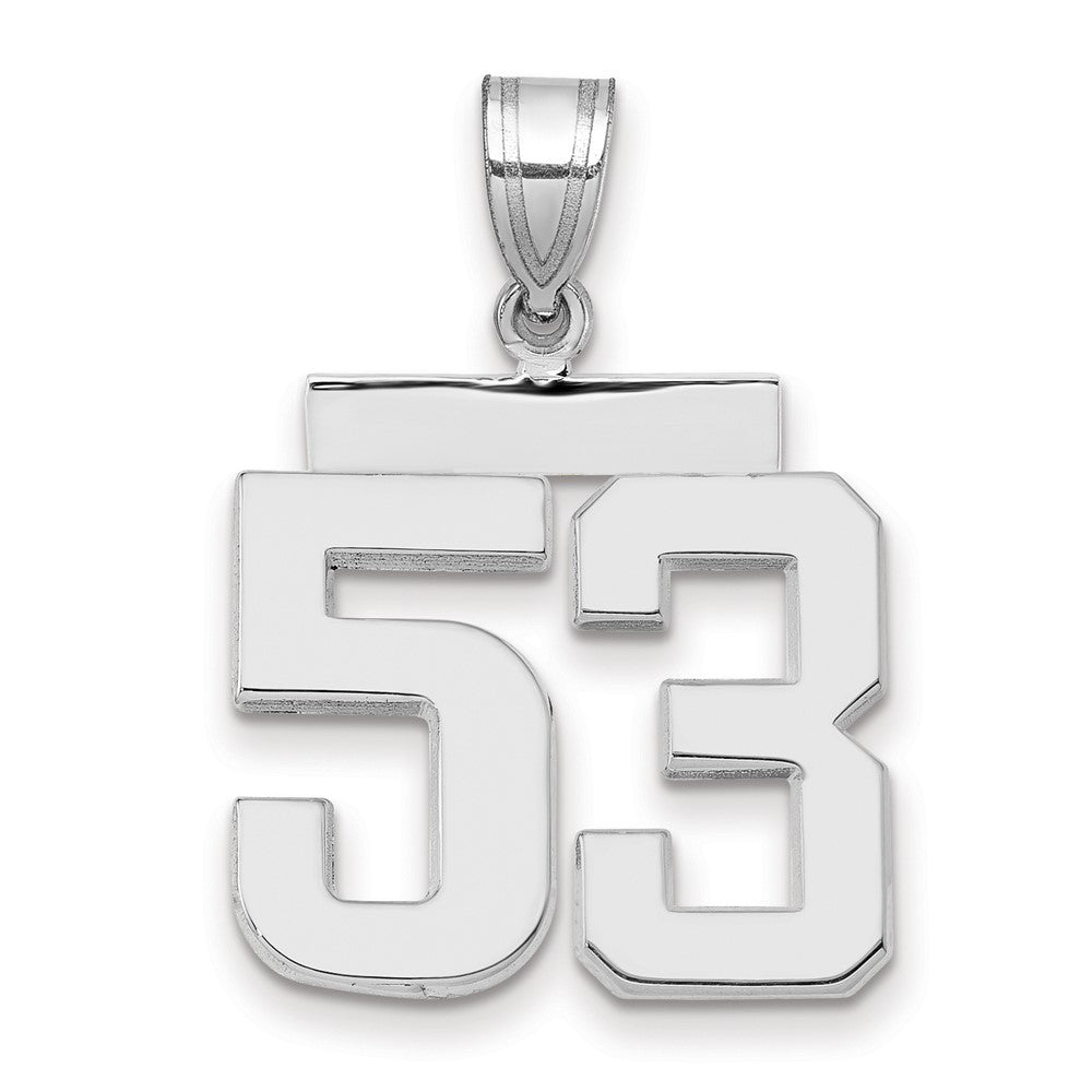 14k White Goldw Medium Polished Number 53 Charm