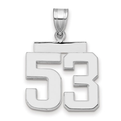 14k White Goldw Medium Polished Number 53 Charm