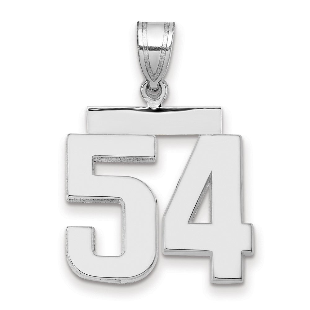 14k White Goldw Medium Polished Number 54 Charm