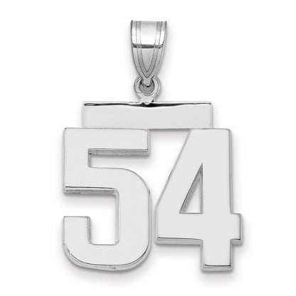 14k White Goldw Medium Polished Number 54 Charm
