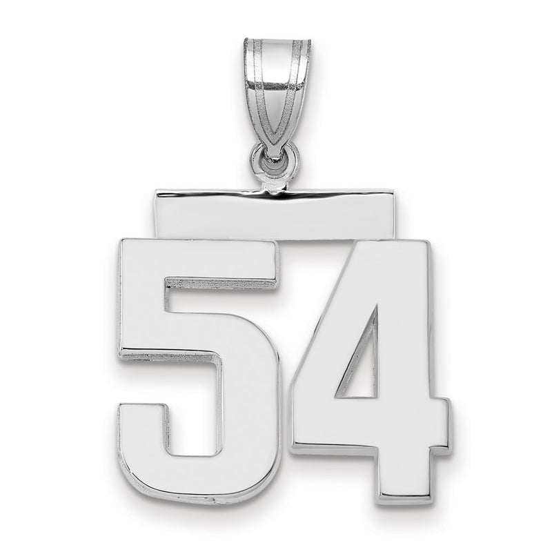 14k White Goldw Medium Polished Number 54 Charm
