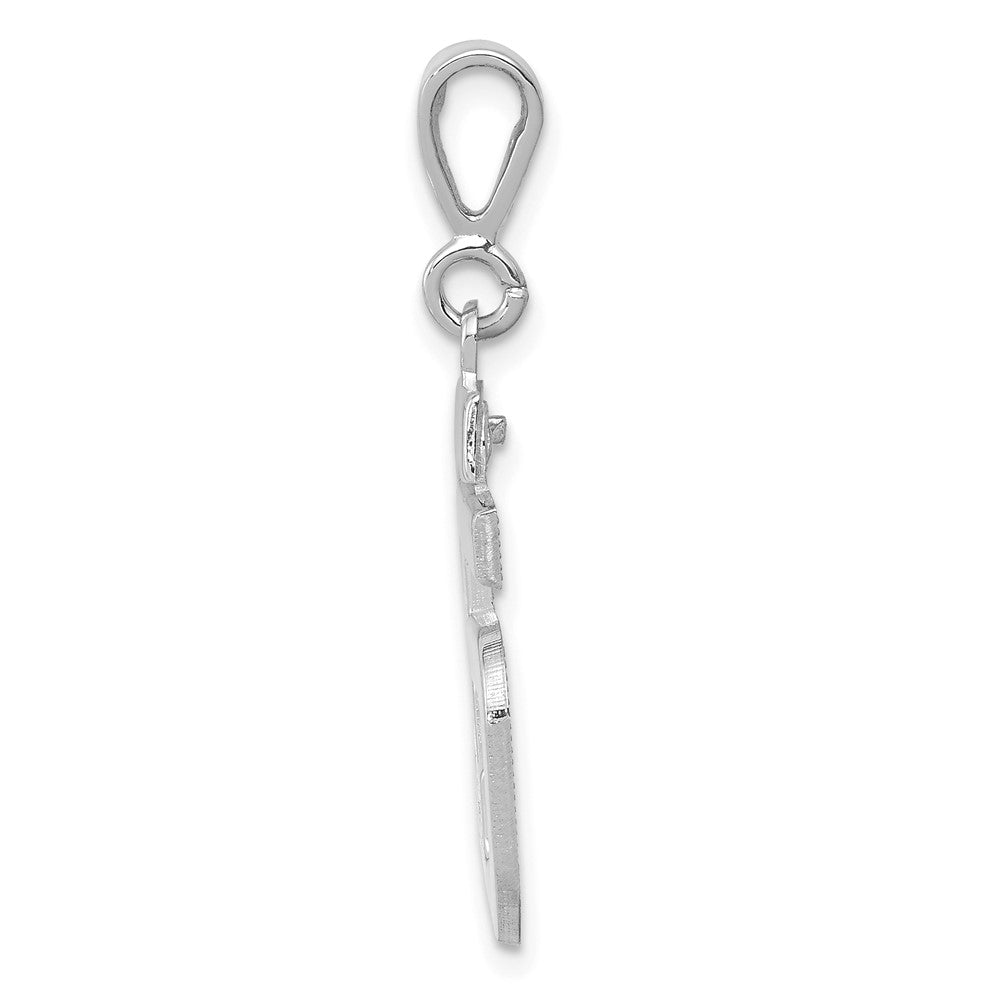14k White Goldw Medium Polished Number 55 Charm