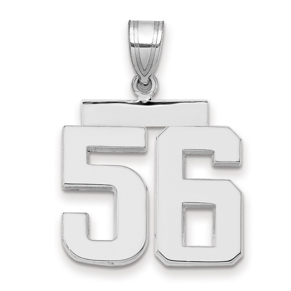 14k White Goldw Medium Polished Number 56 Charm