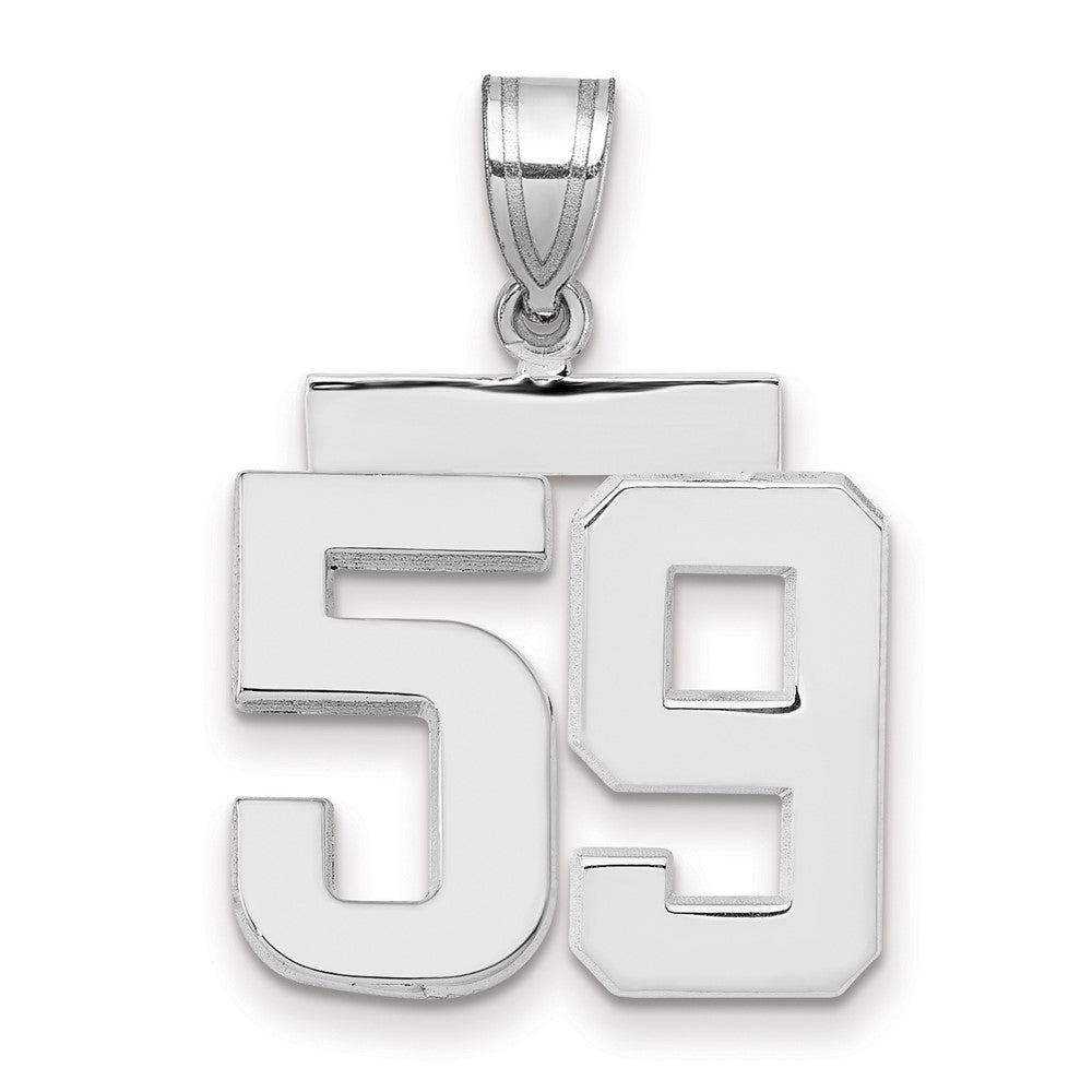 14k White Goldw Medium Polished Number 59 Charm